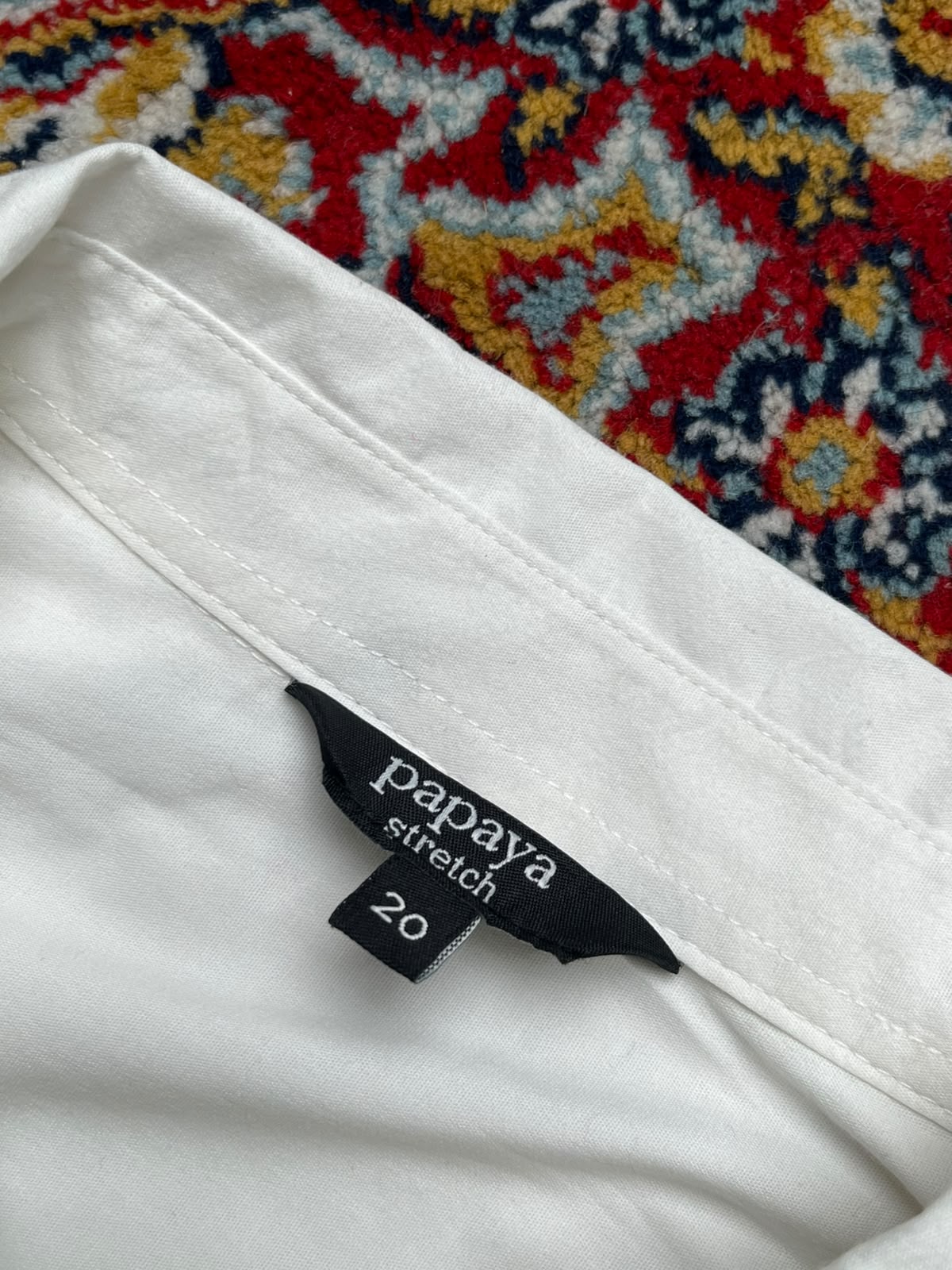 Papaya White Ruched Pleated Waist Casual Elegant Button Down Shirt - XL