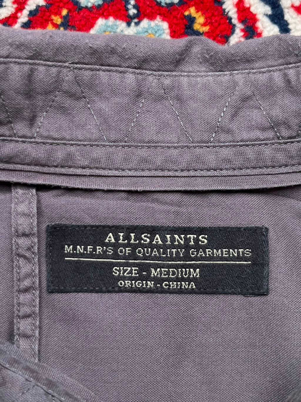 AllSaints Redondo Grey Cotton Casual Button Down Shirt - M