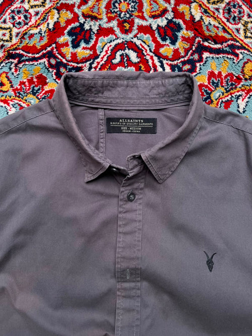 AllSaints Redondo Grey Cotton Casual Button Down Shirt - M