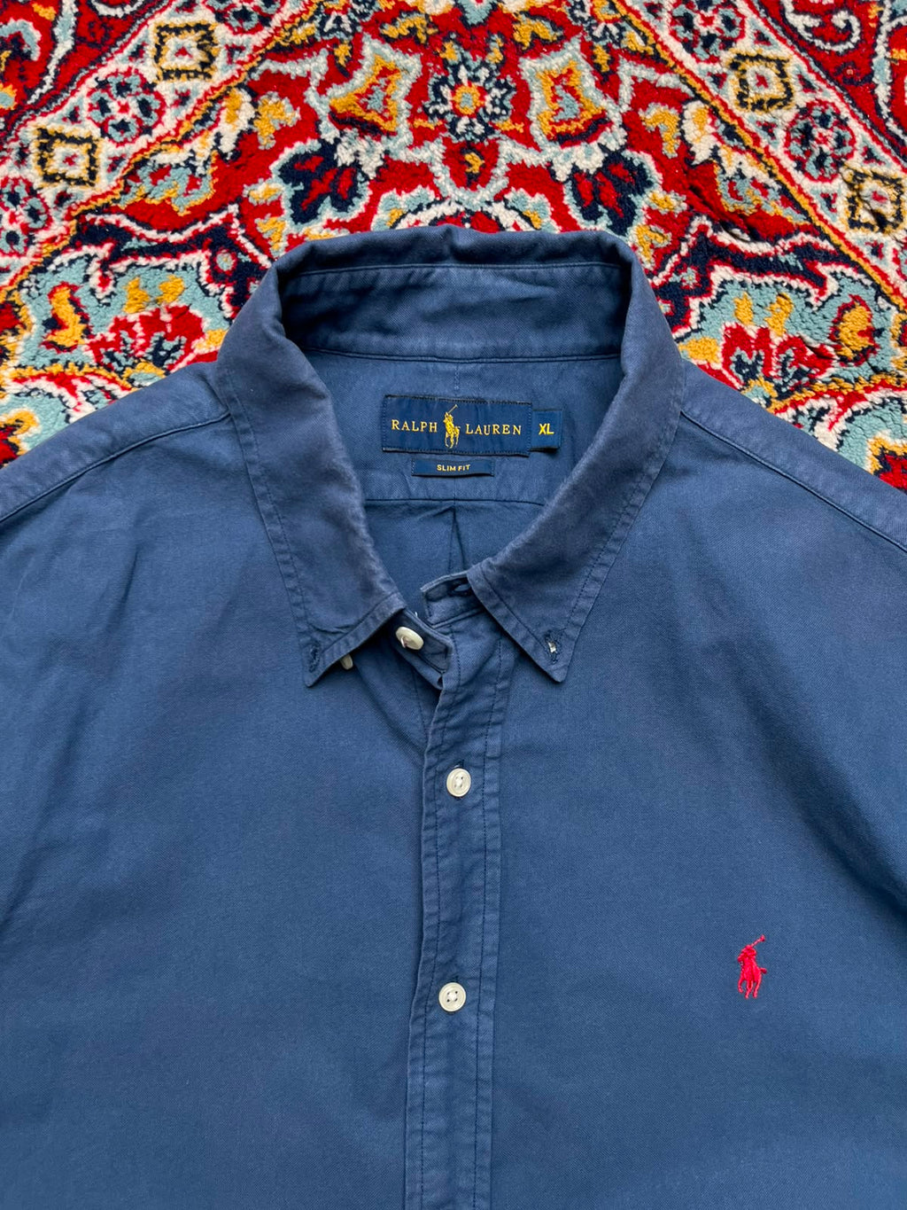 Ralph Lauren Slim Fit Blue Oxford Button Down Shirt - XL