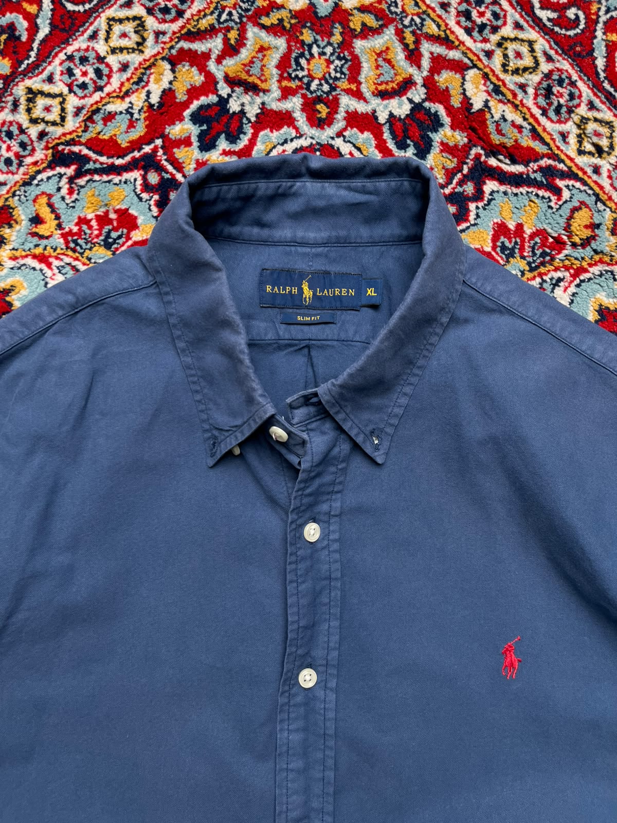 Ralph Lauren Slim Fit Blue Oxford Button Down Shirt - XL