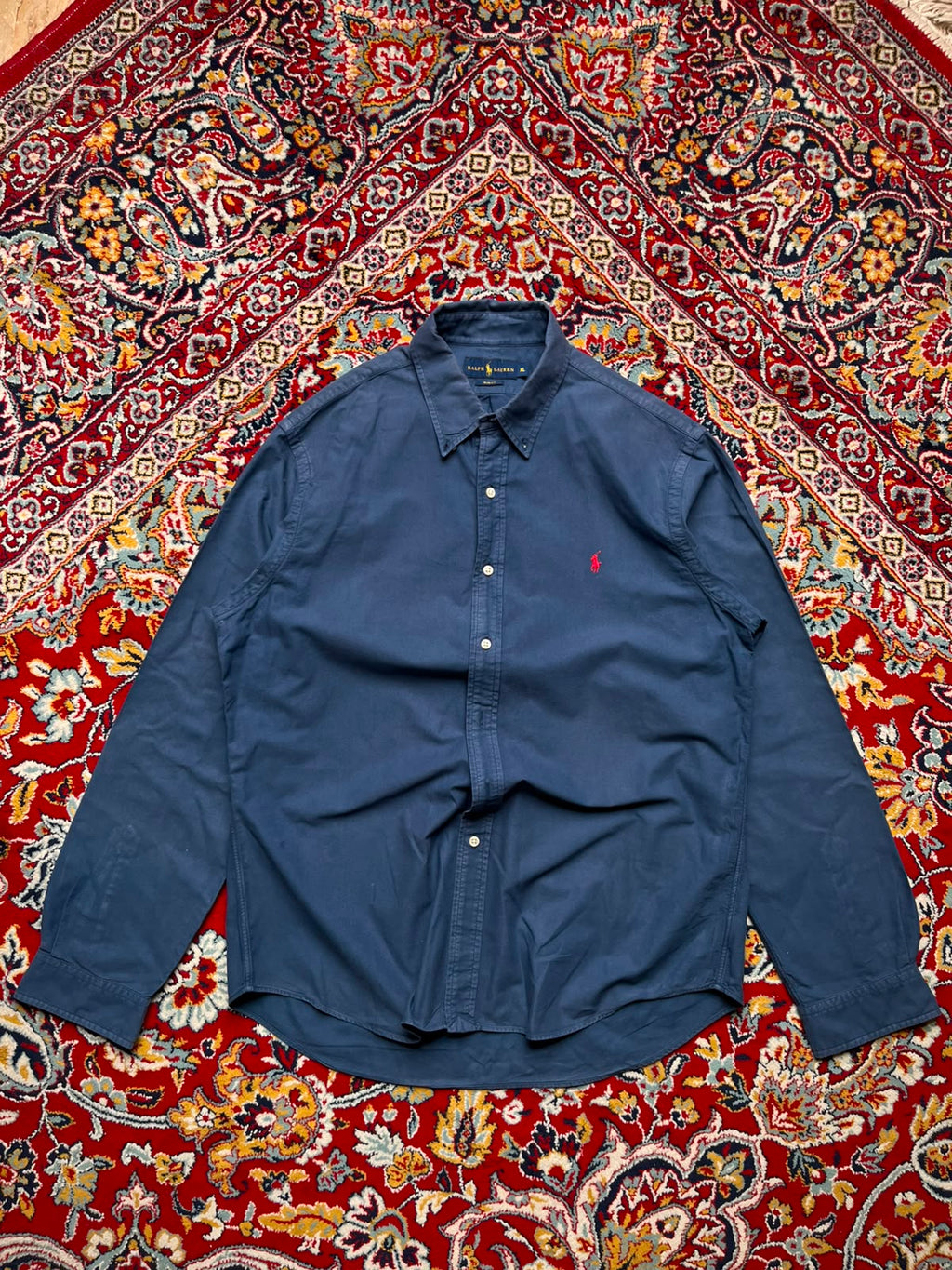 Ralph Lauren Slim Fit Blue Oxford Button Down Shirt - XL