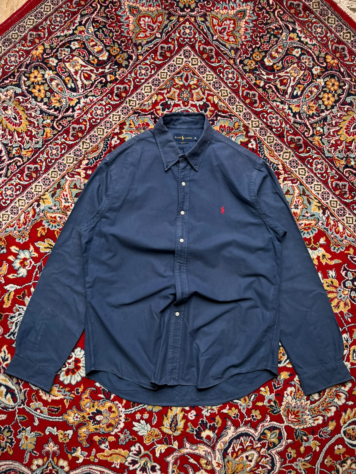 Ralph Lauren Slim Fit Blue Oxford Button Down Shirt - XL
