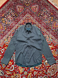 HUGO BOSS Slim Fit Teal Blue Striped BUTTON DOWN SHIRT - L