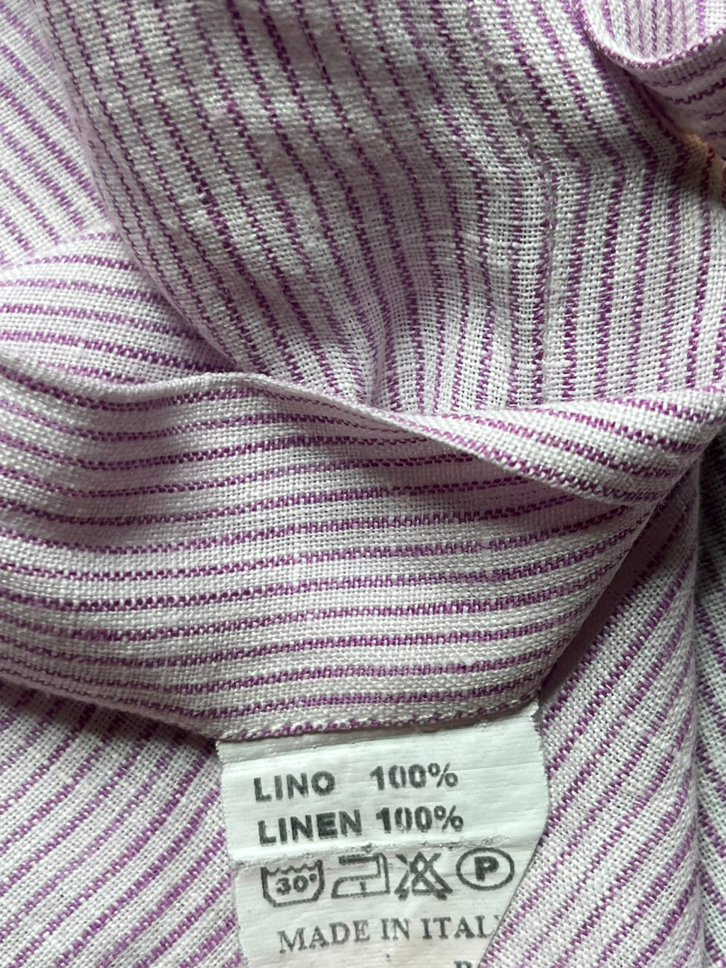 ADER Milano Purple White Striped Linen Button Down Shirt - XL