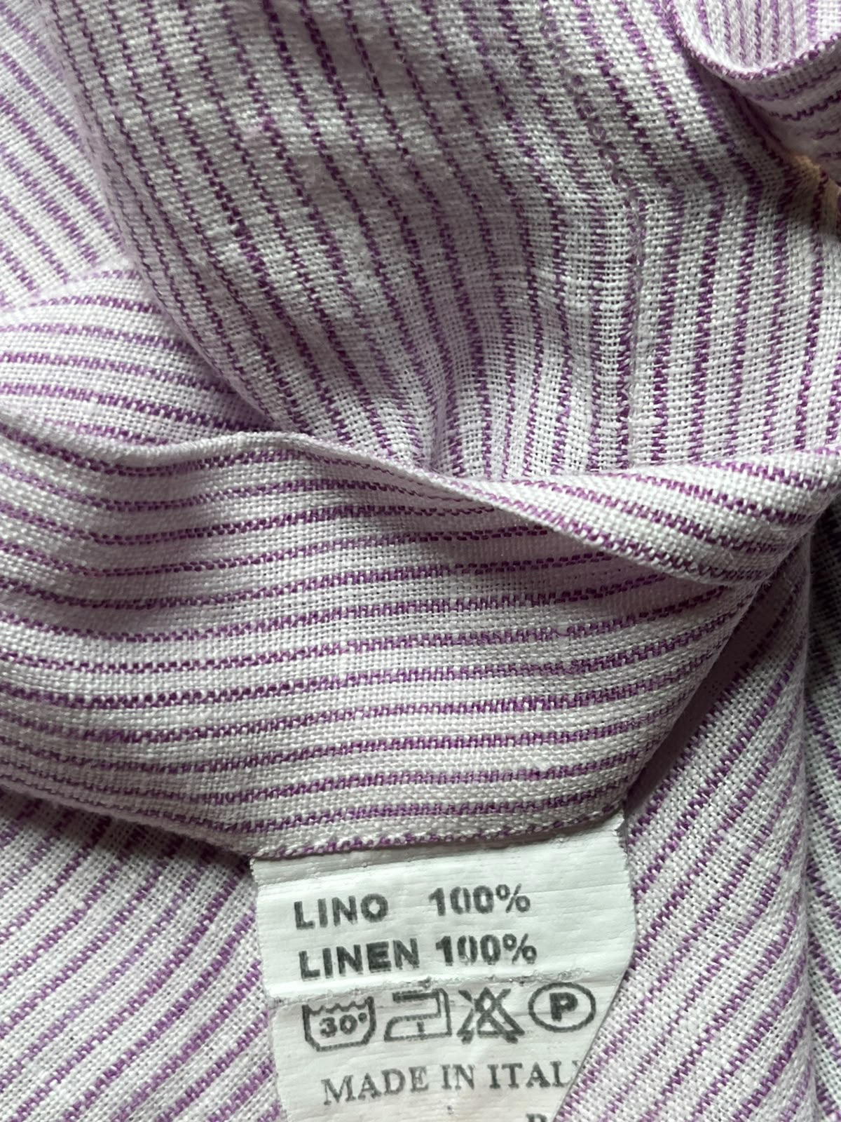 ADER Milano Purple White Striped Linen Button Down Shirt - XL