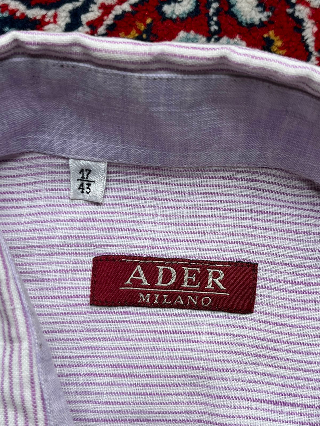 ADER Milano Purple White Striped Linen Button Down Shirt - XL
