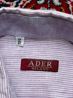 ADER Milano Purple White Striped Linen Button Down Shirt - XL