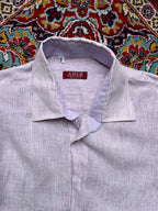 ADER Milano Purple White Striped Linen Button Down Shirt - XL