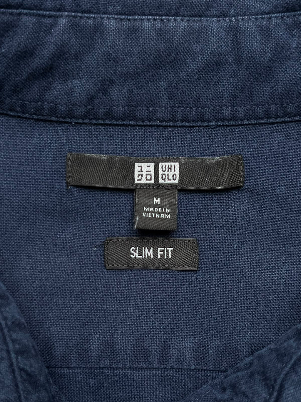 Uniqlo Navy Blue Slim Fit Cotton Button Down Shirt - M