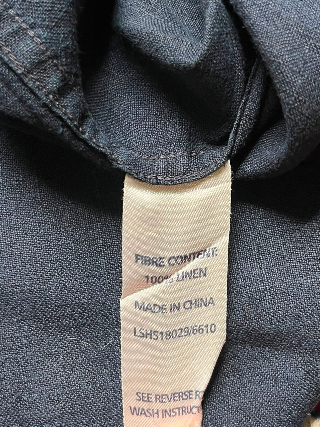 GAZMAN Pure Linen Navy Blue Button Down Shirt - XL