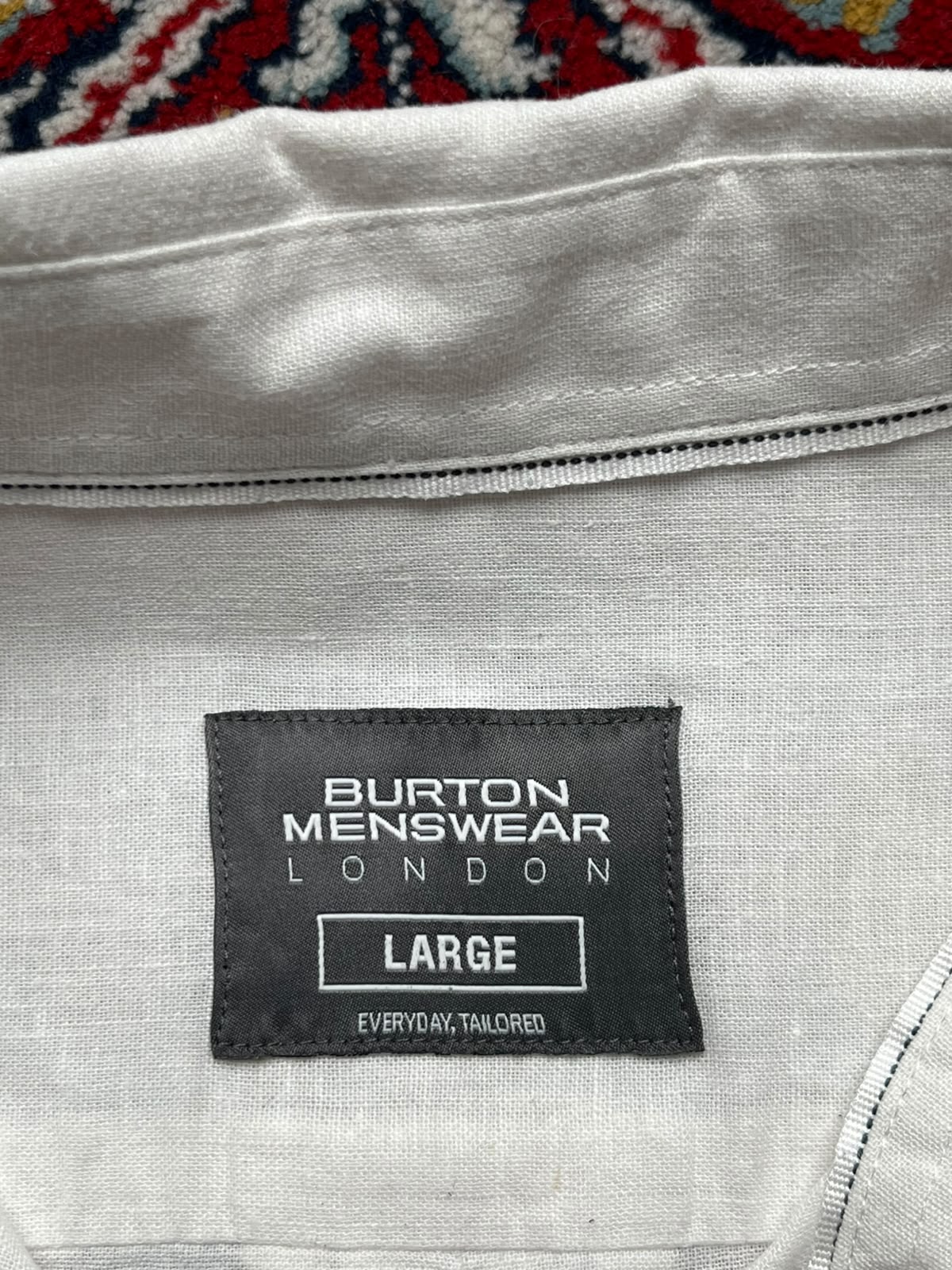 Burton Menswear London White Textured Button Down Shirt - XL