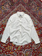 Burton Menswear London White LINEN Textured Button Down Shirt - XL
