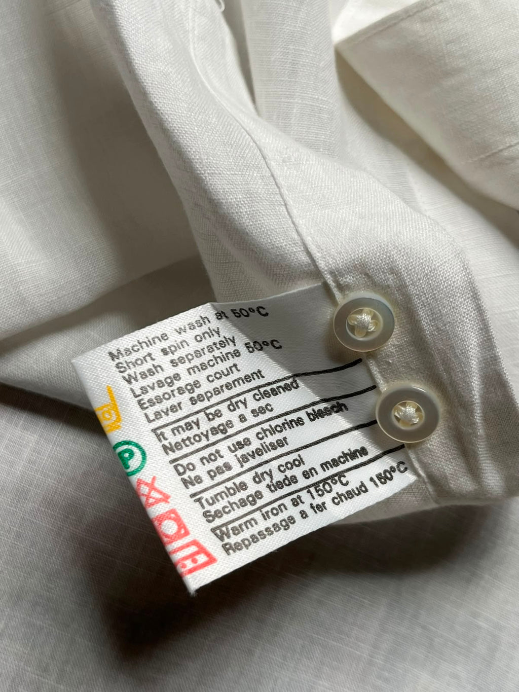 Dunhill Made in England White Pure Linen Button Down Shirt - XL