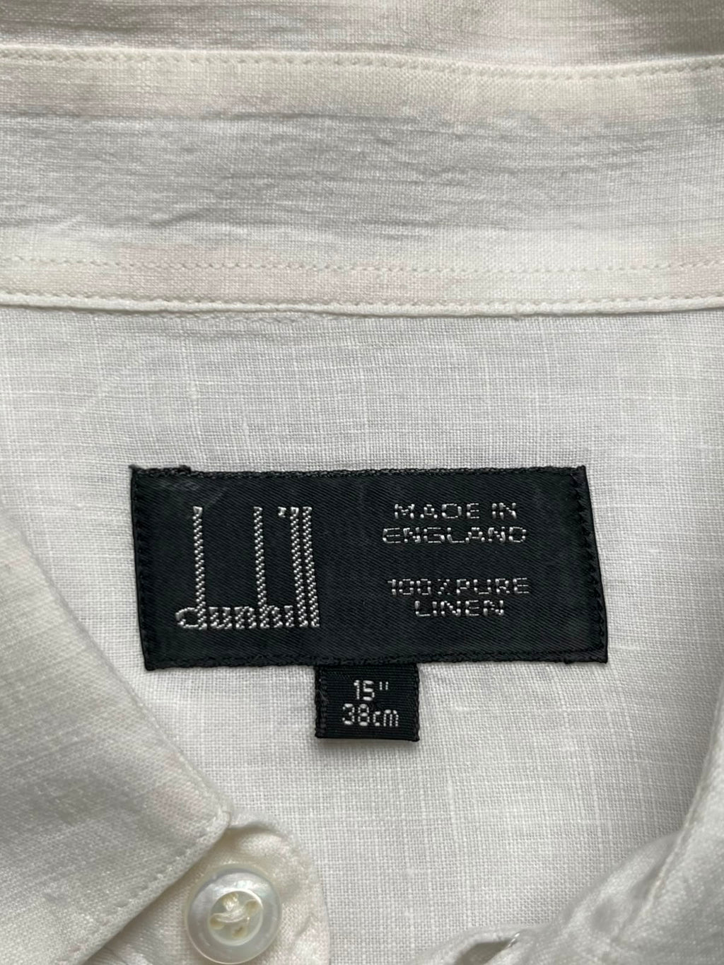 Dunhill Made in England White Pure Linen Button Down Shirt - XL