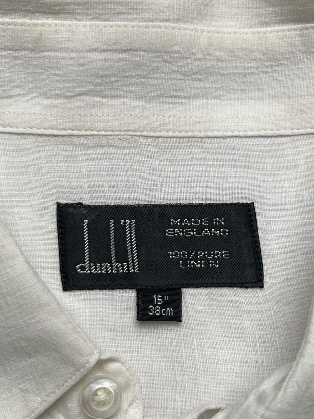Dunhill Made in England White Pure Linen Button Down Shirt - XL