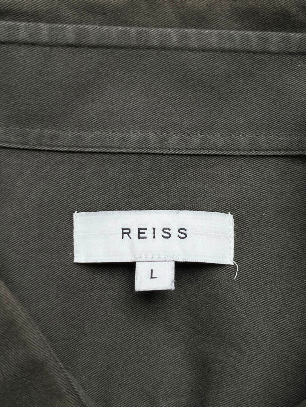 Reiss Made in Turkey Olive Green Cotton Button Down Shirt - L
