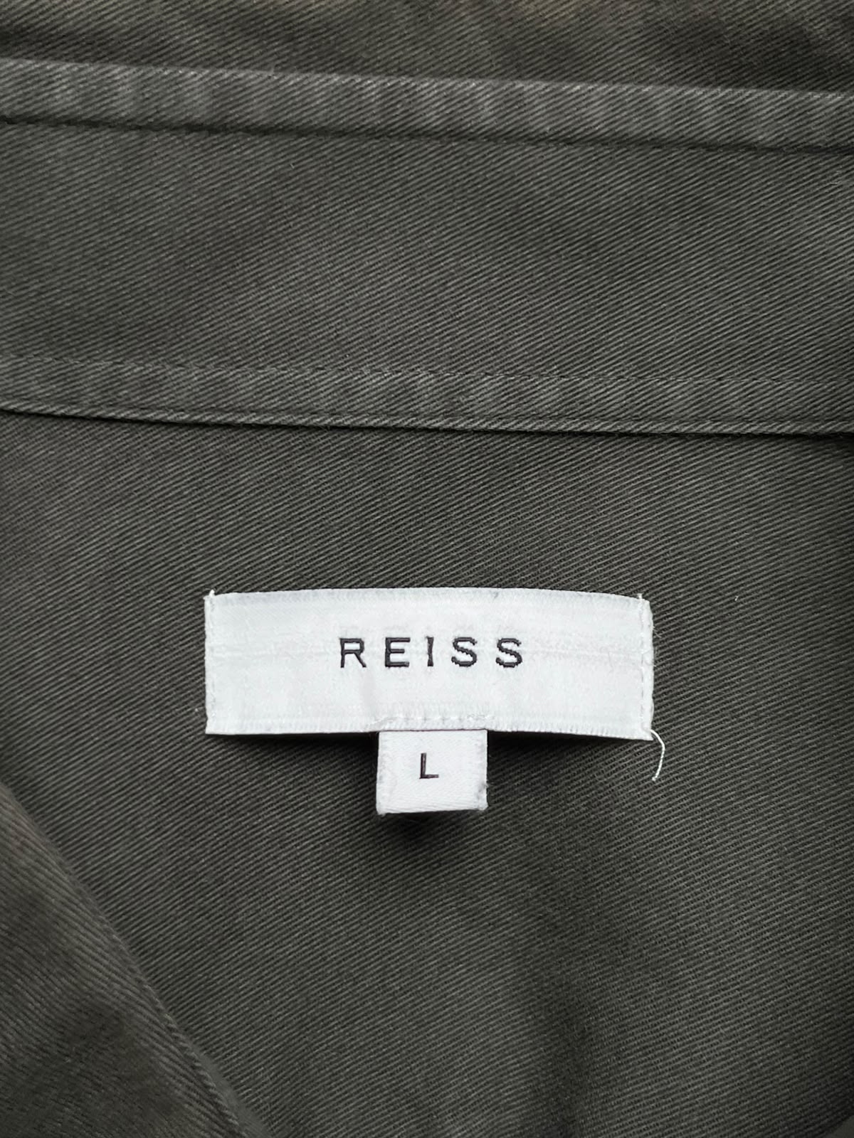 Reiss Made in Turkey Olive Green Cotton Button Down Shirt - L