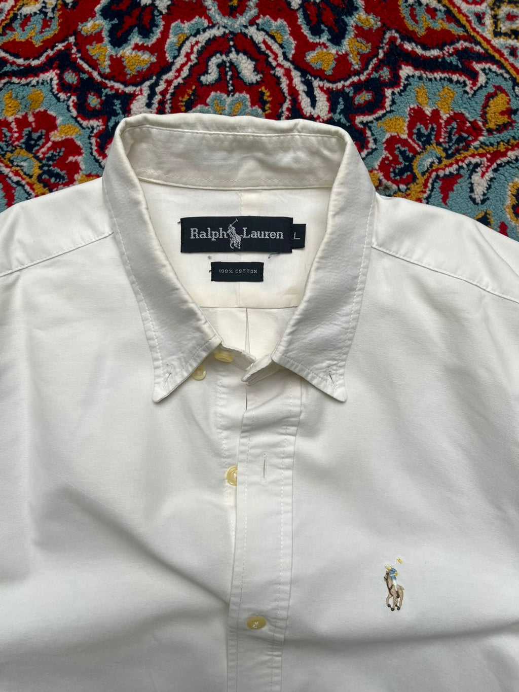 Ralph Lauren White Cotton Button Down Shirt - M
