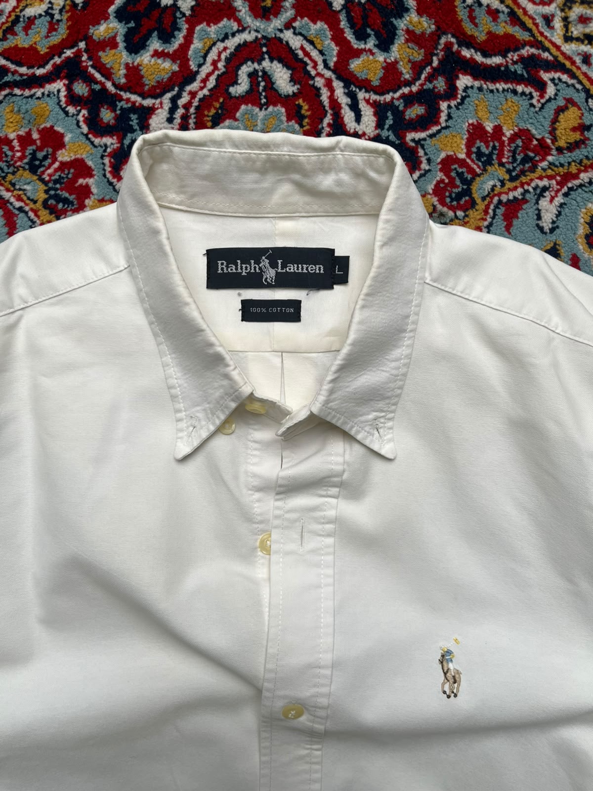 Ralph Lauren White Cotton Button Down Shirt - M