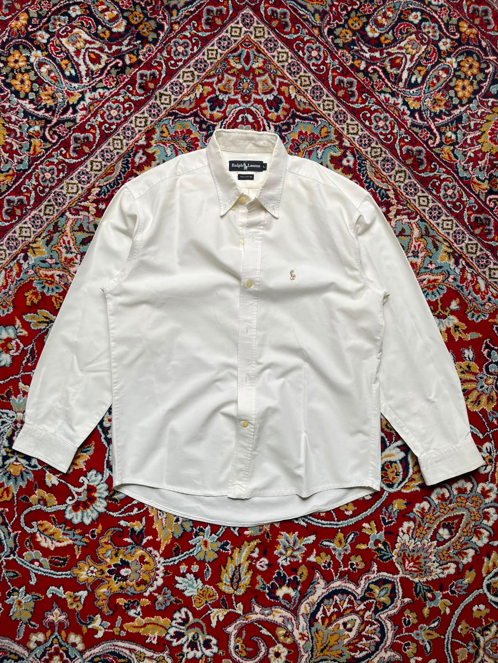 Ralph Lauren White Cotton Button Down Shirt - M