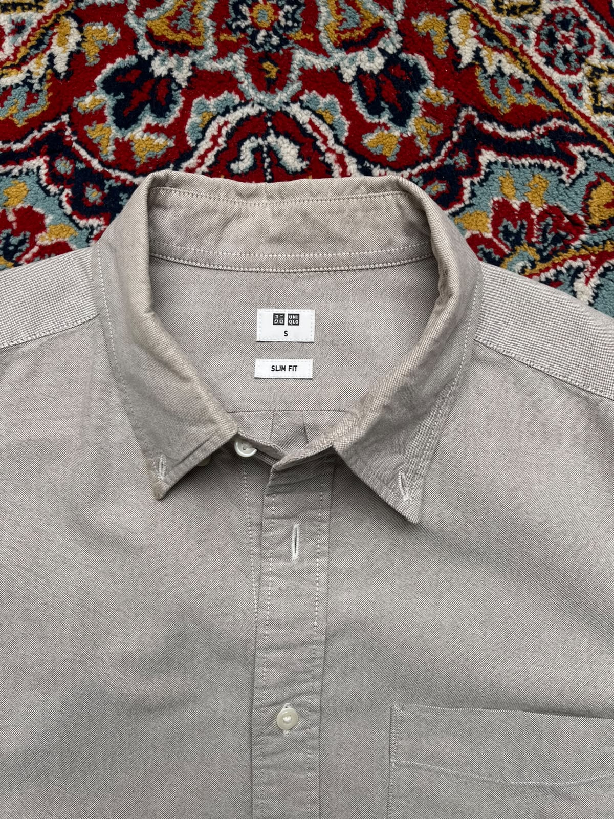 UNIQLO GREY SLIM FIT TextureD Button Down Shirt - S