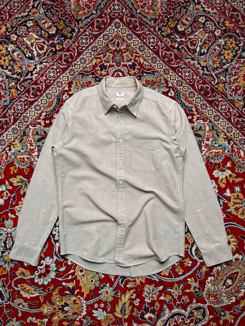 UNIQLO GREY SLIM FIT TextureD Button Down Shirt - S