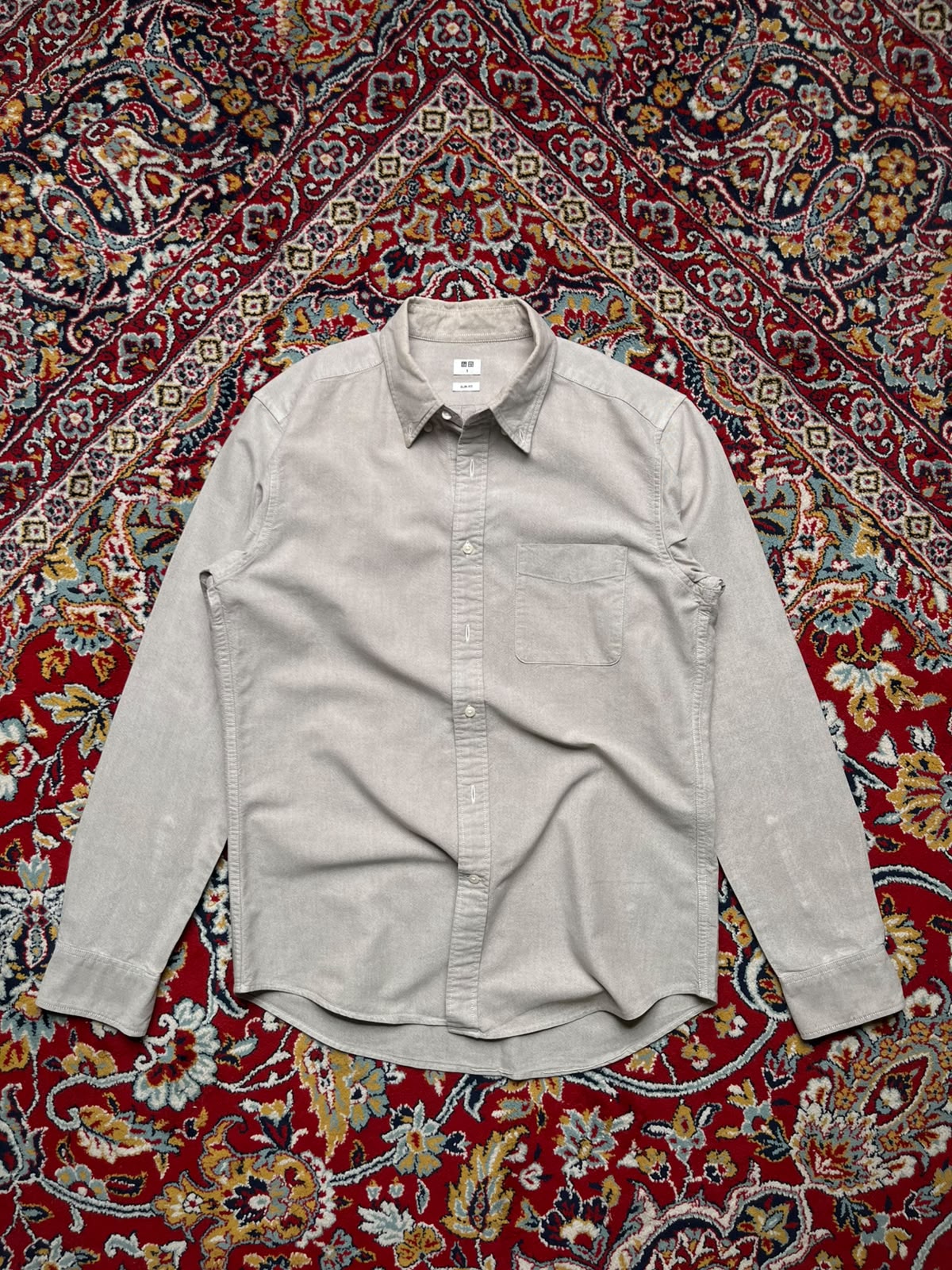 UNIQLO GREY SLIM FIT TextureD Button Down Shirt - S