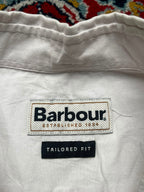 Barbour Super Soft White Tailored Fit Oxford button down shirt - L