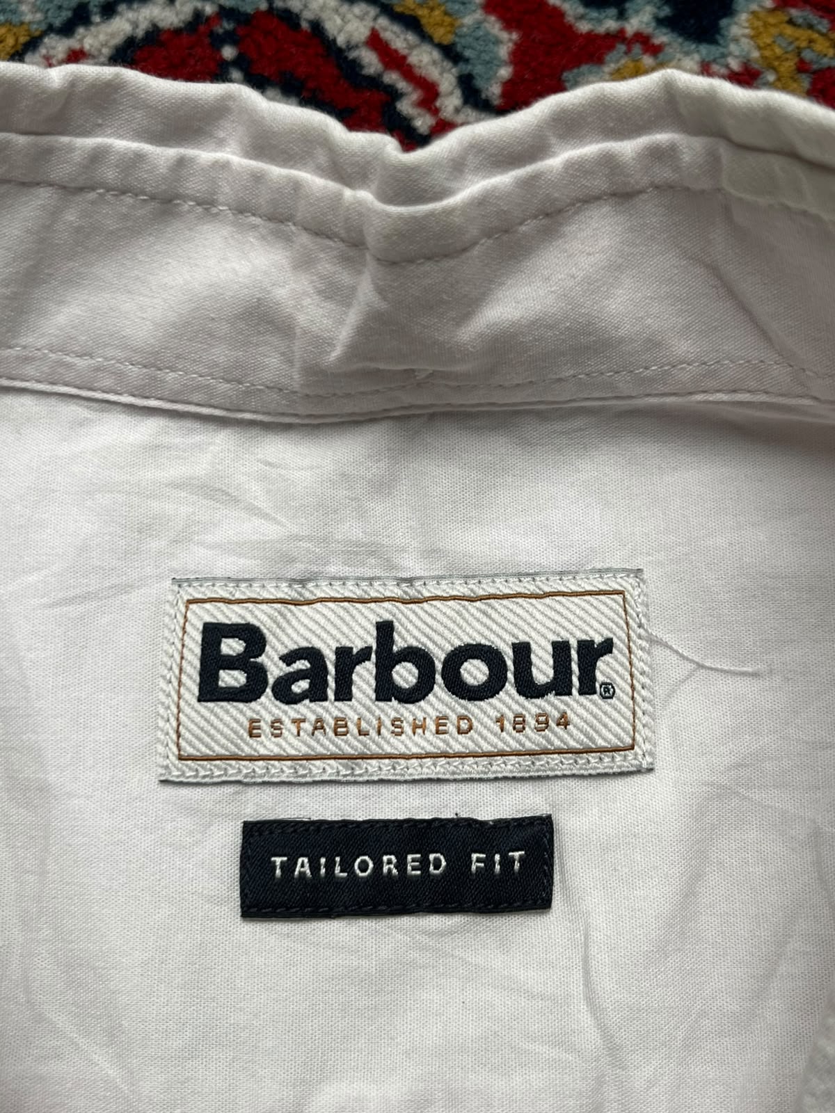 Barbour Super Soft White Tailored Fit Oxford button down shirt - L