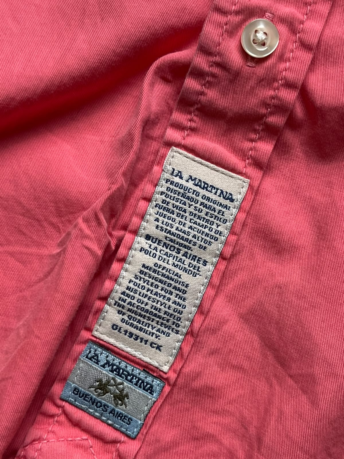 La Martina Buenos Aires Polo Club Pink Button Down Shirt - XL