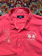 La Martina Buenos Aires Polo Club Pink Button Down Shirt - XL