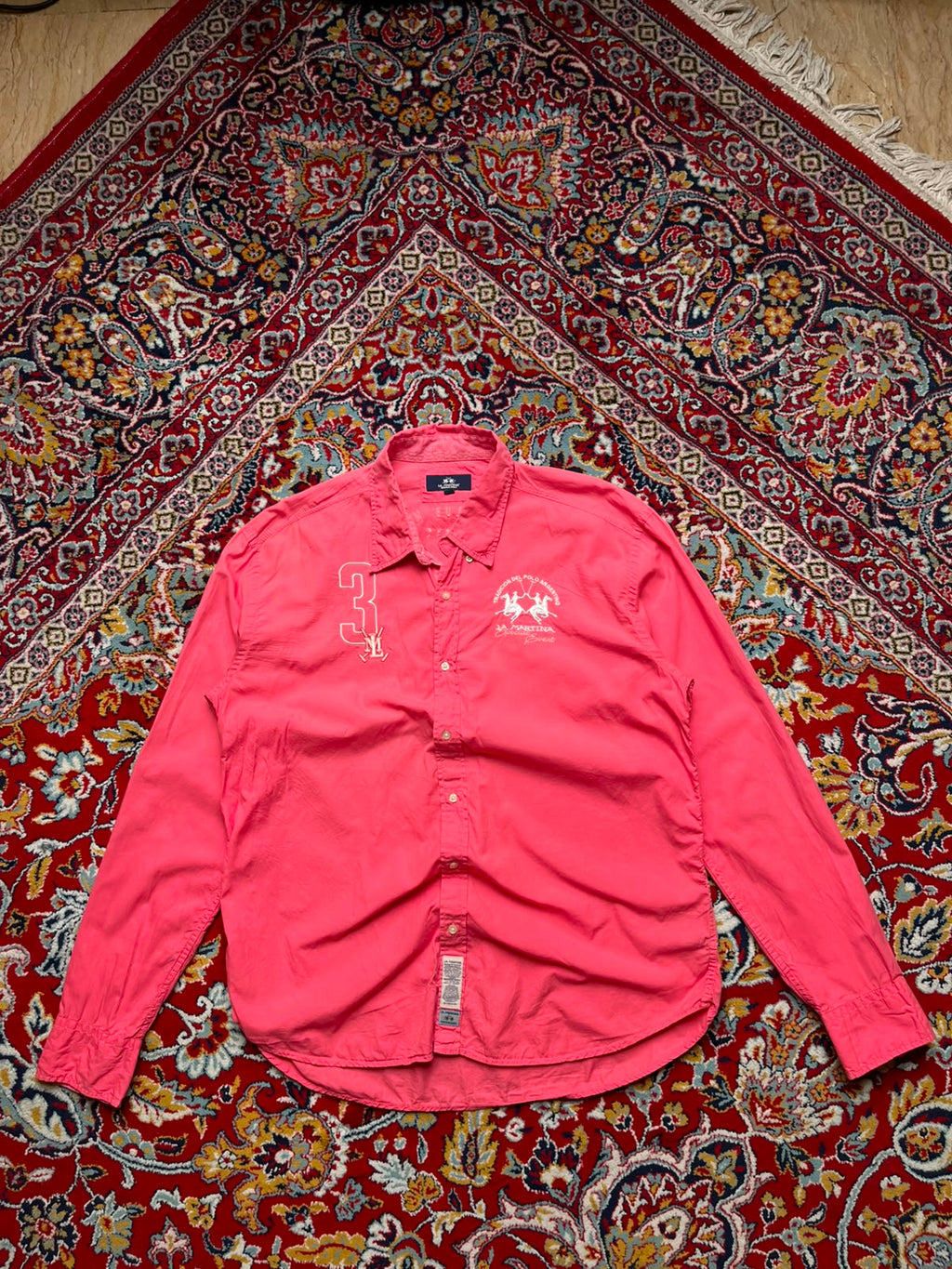 La Martina Buenos Aires Polo Club Pink Button Down Shirt - XL