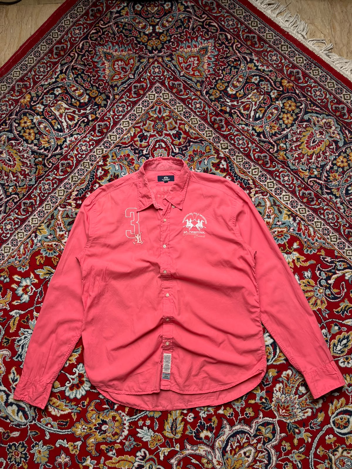 La Martina Buenos Aires Polo Club Pink Button Down Shirt - XL