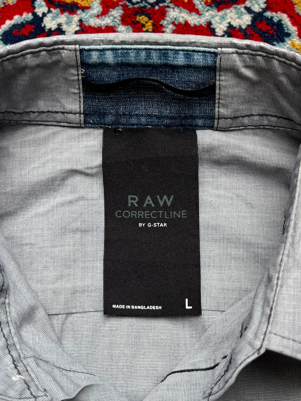 G-Star Raw Correctline Grey Chambray Button Down Shirt - L
