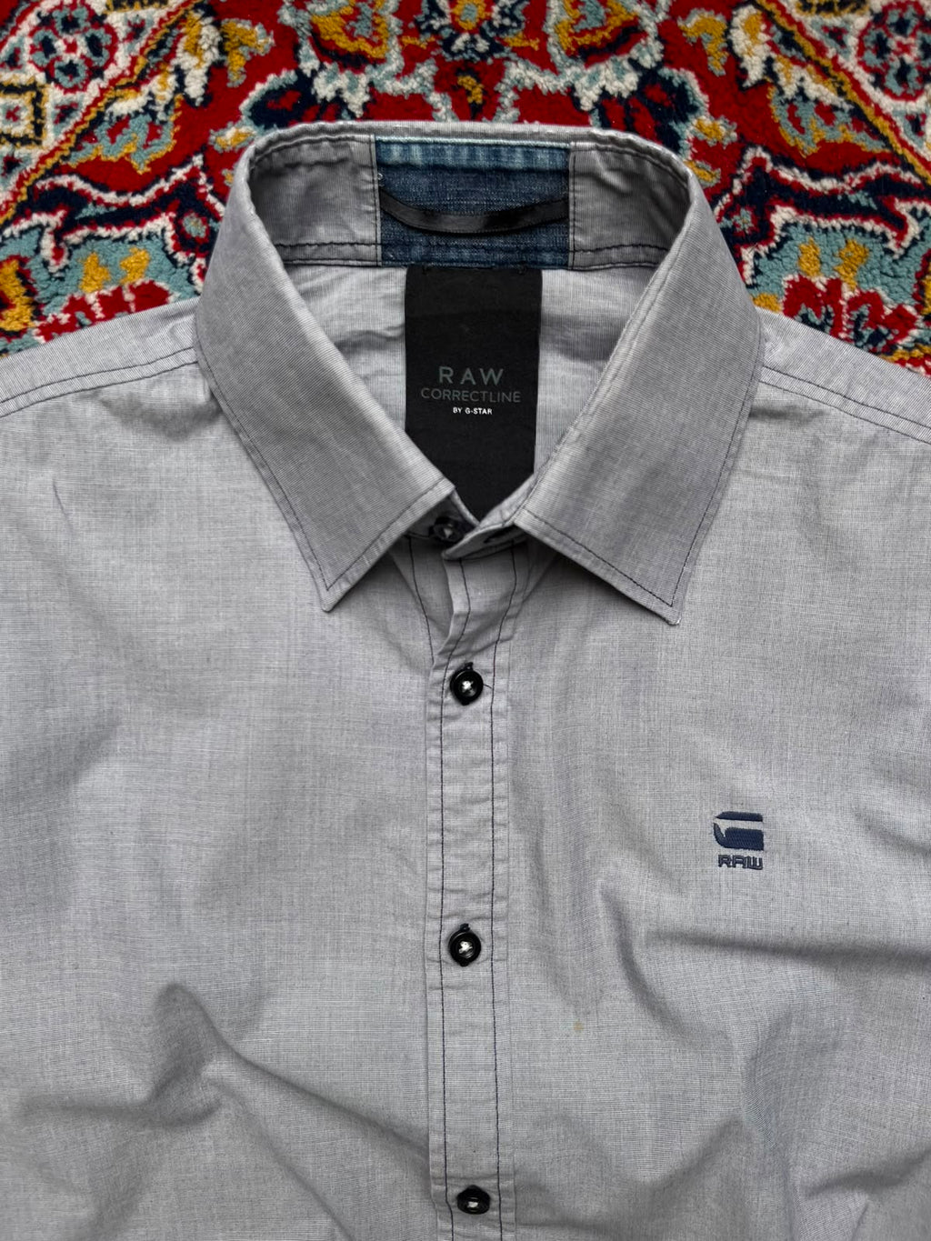 G-Star Raw Correctline Grey Chambray Button Down Shirt - L