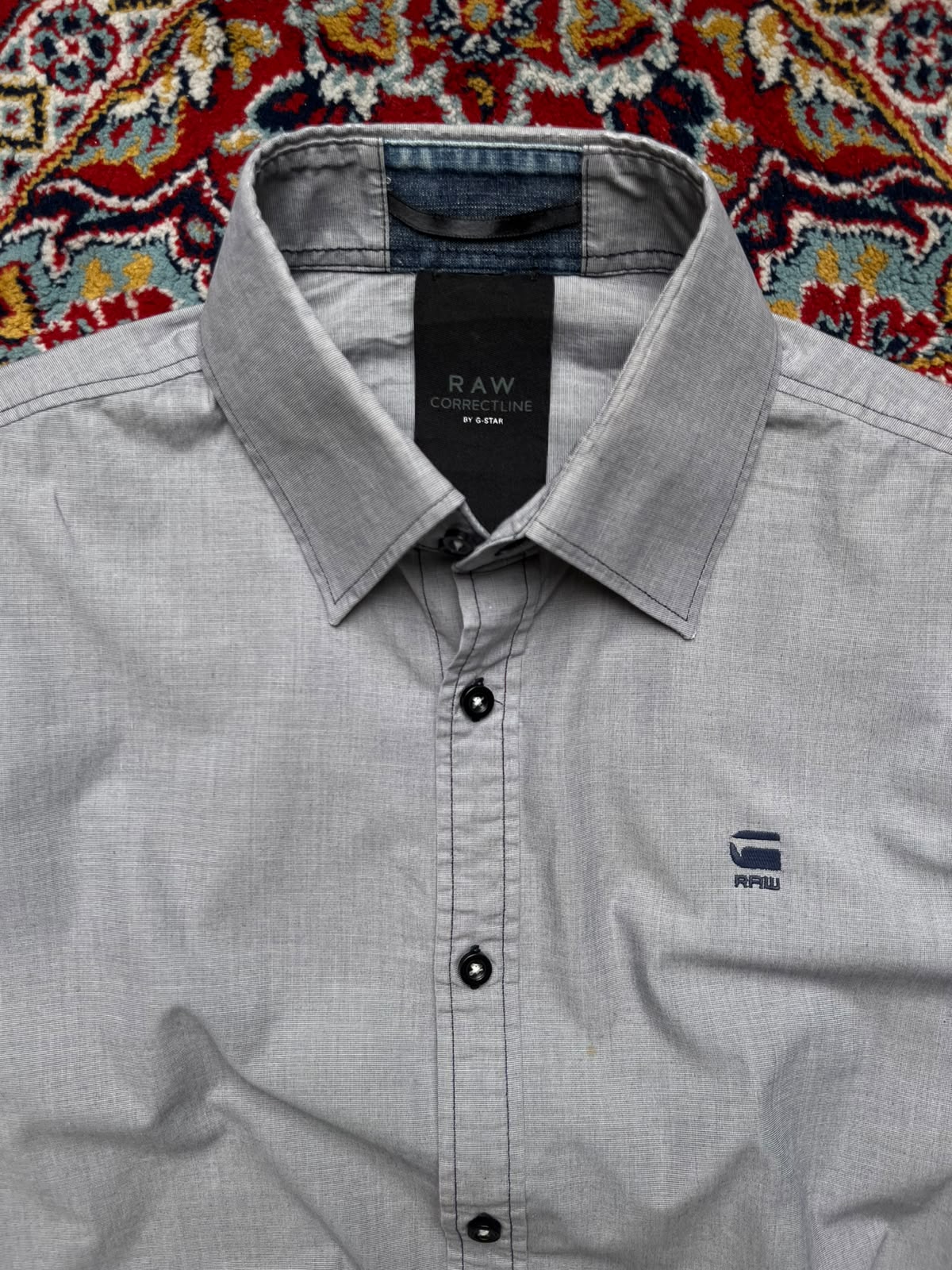 G-Star Raw Correctline Grey Chambray Button Down Shirt - L
