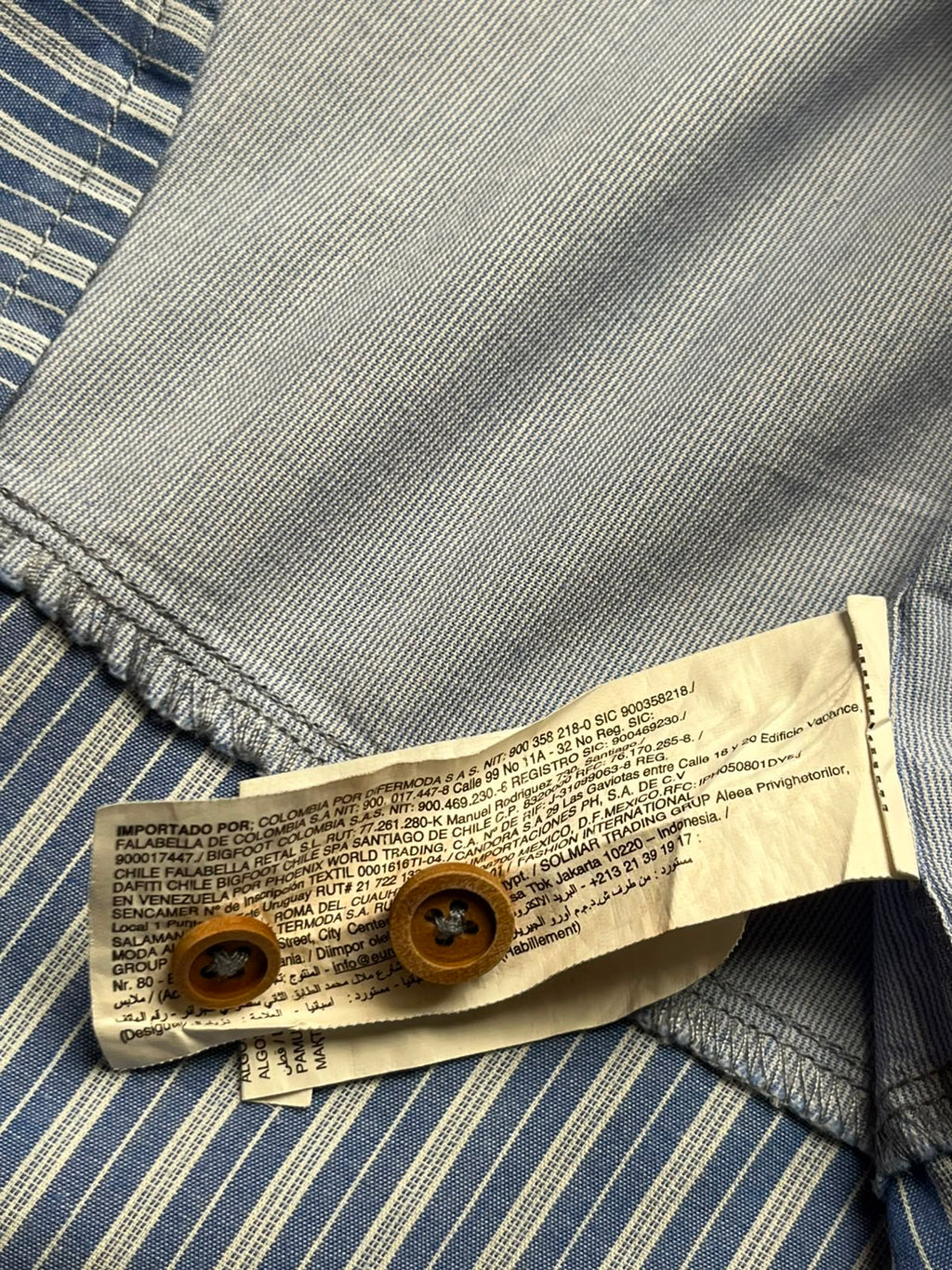 Desigual Man Patchwork Striped Pattern Button Down Shirt - M