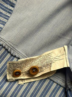 Desigual Man Patchwork Striped Pattern Button Down Shirt - M