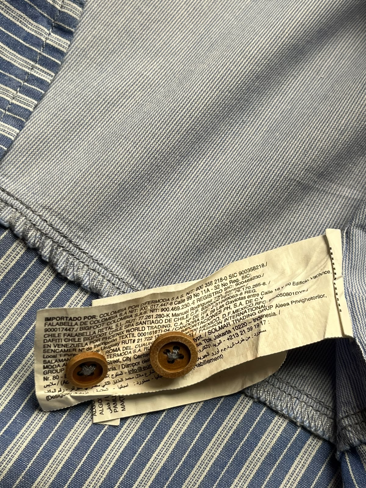 Desigual Man Patchwork Striped Pattern Button Down Shirt - M