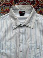 Vintage Versace Sport Vertical Striped Button Down Shirt - L