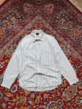 Vintage Versace Sport Vertical Striped Button Down Shirt - L