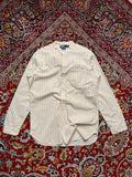 Polo Ralph Lauren Emmet Band Collar Vertical Dobby Stripe Off Button Down Shirt - XL