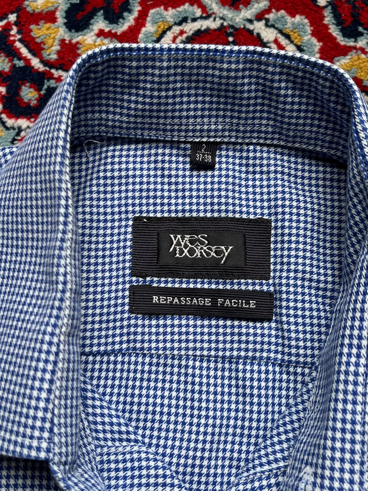 Yves Dorsey Repassage Facile Houndstooth Button Down Shirt - S