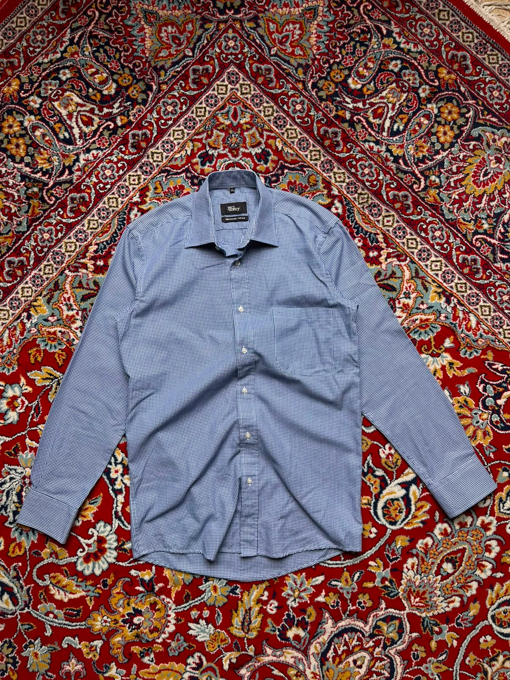 Yves Dorsey Repassage Facile Houndstooth Button Down Shirt - S