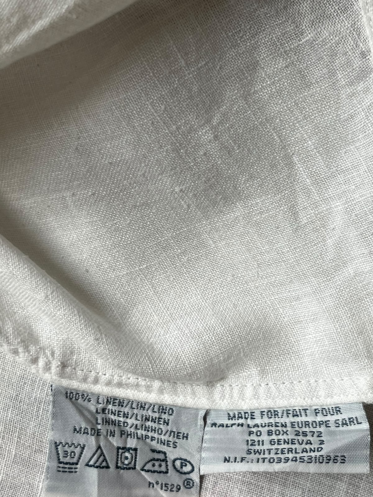 Polo Ralph Lauren Custom Fit Solid White Linen Button Down Shirt- XL
