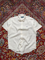 Polo Ralph Lauren Custom Fit Solid White Linen Button Down Shirt- XL