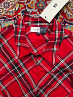 Jones Wear Studio Red Plaid Tartan Check Cotton Button Down Shirt - L