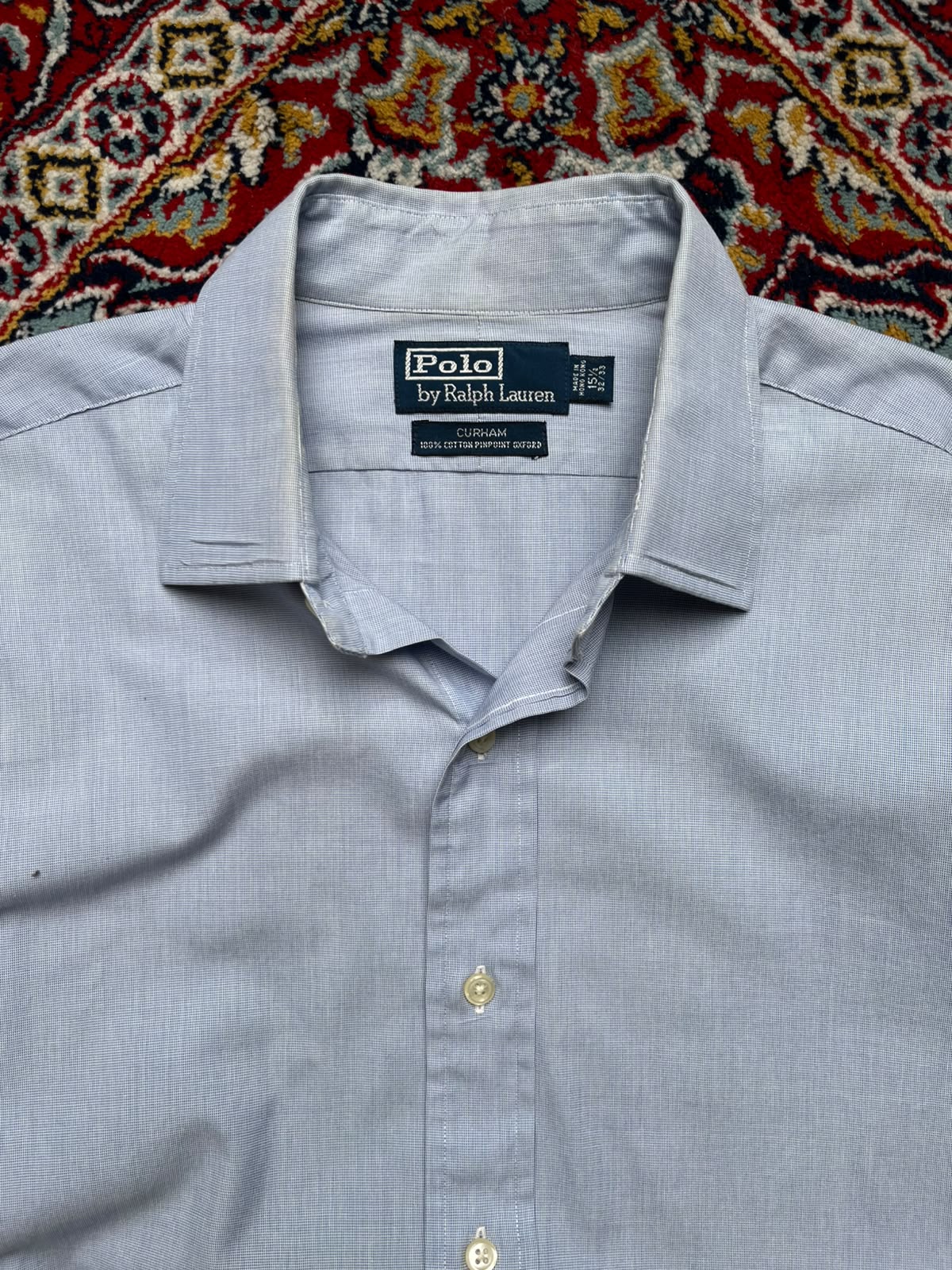 Polo Ralph Lauren Curham Blue Pinpoint Oxford Button Down Shirt - L