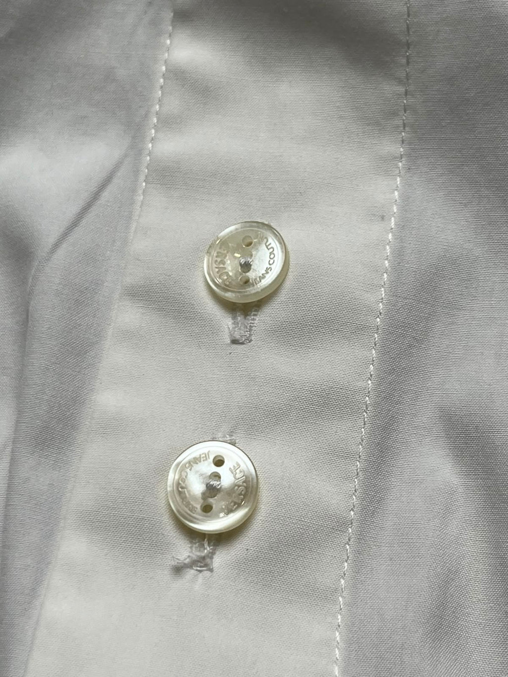 Versace Slim Fit White Jacquard Monogram Pattern Button Down Shirt - M